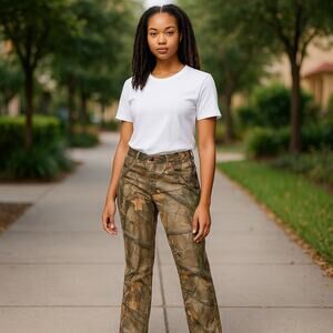 RealTree Women's Camo Camouflage Pants Jeans Pink Denim Size 16